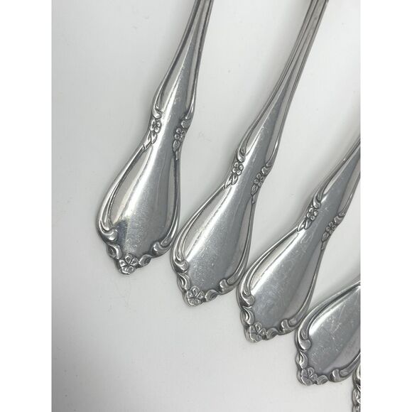 Oneida CHATEAU Stainless Oneidacraft DELUXE Glossy 6 7/8” Dinner Spoons Set Of 6 - Picture 3 of 5